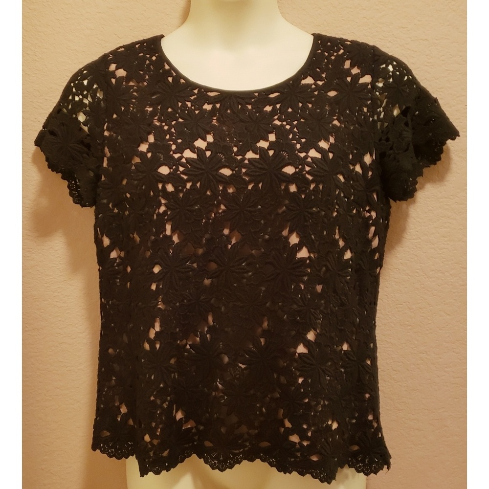 Talbots Petites Floral Lace Top